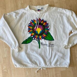 Vintage mock top Martha’s Vineyard White sweatshirt 100% cotton